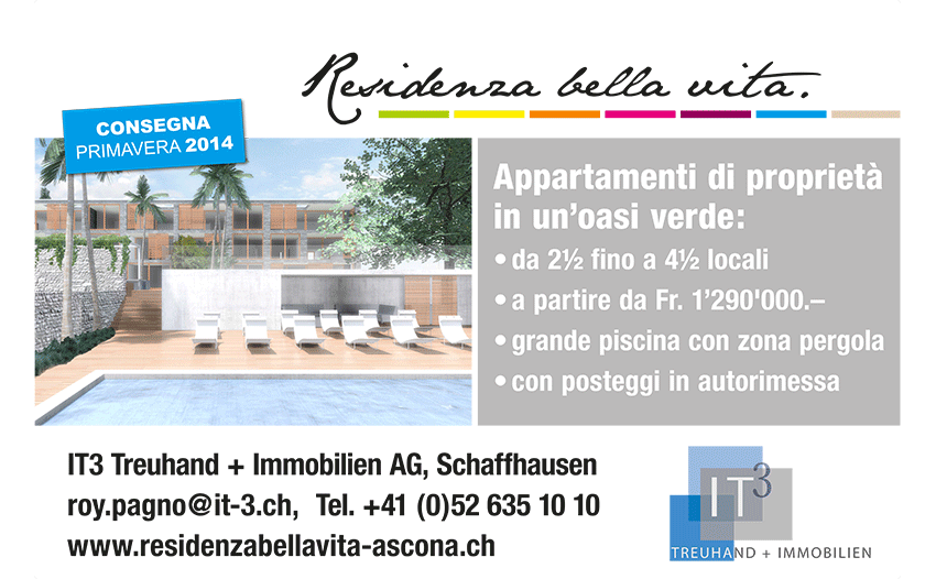 Inserat Residenza Bella Vita IT3 IMMOBILIEN und TREUHAND AG