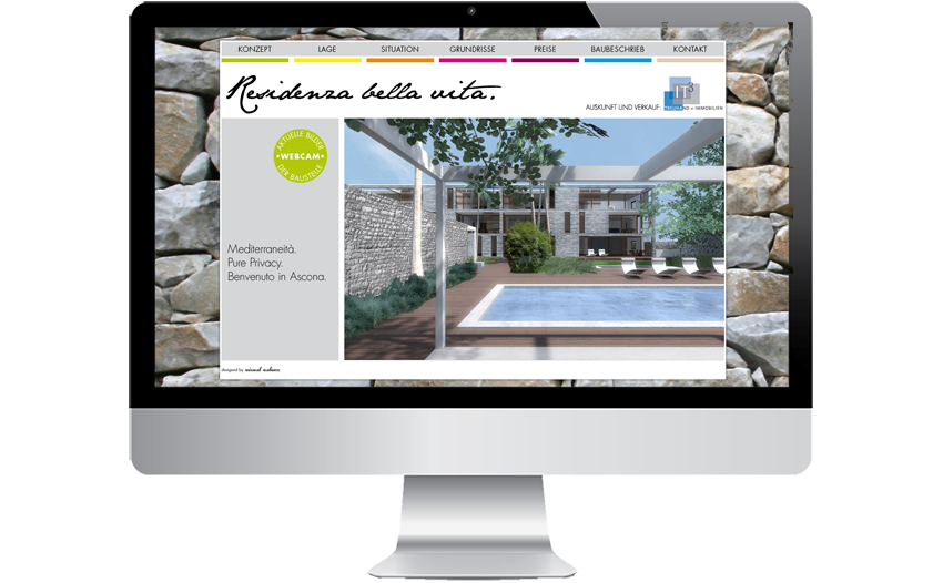 Webseite Residenza Bella Vita IT3 IMMOBILIEN und TREUHAND AG