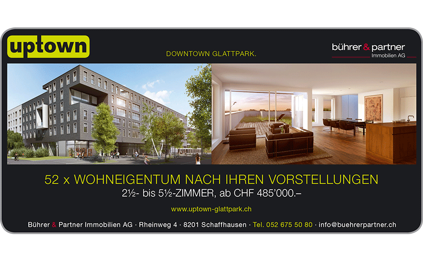 Anzeige uptown Bührer und Partner Immobilien AG