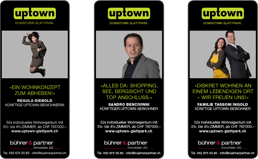 Anzeigen uptown Bührer und Partner Immobilien AG